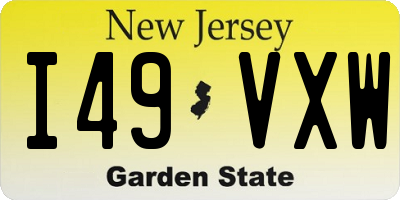 NJ license plate I49VXW