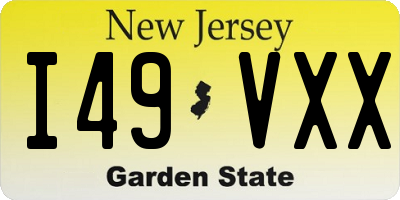 NJ license plate I49VXX