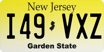 NJ license plate I49VXZ