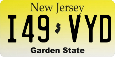 NJ license plate I49VYD