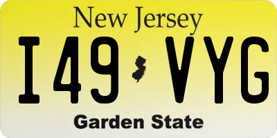 NJ license plate I49VYG