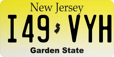 NJ license plate I49VYH