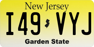 NJ license plate I49VYJ