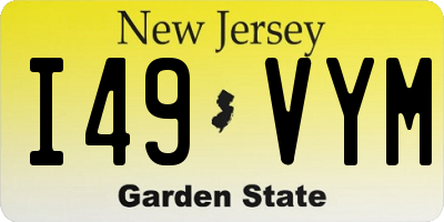 NJ license plate I49VYM