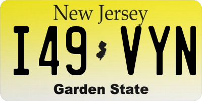 NJ license plate I49VYN