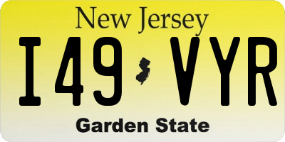 NJ license plate I49VYR