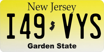 NJ license plate I49VYS