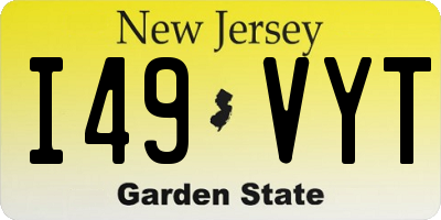 NJ license plate I49VYT