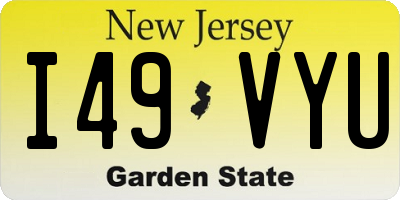 NJ license plate I49VYU