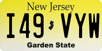 NJ license plate I49VYW