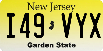NJ license plate I49VYX