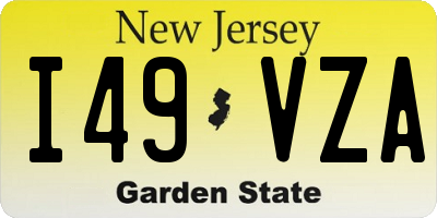 NJ license plate I49VZA