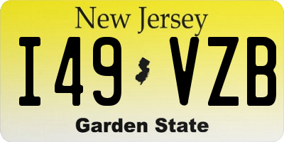 NJ license plate I49VZB