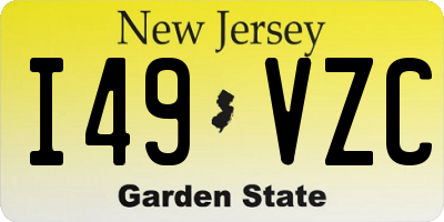 NJ license plate I49VZC