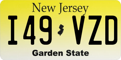 NJ license plate I49VZD
