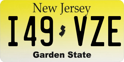 NJ license plate I49VZE