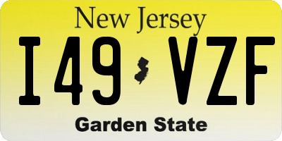 NJ license plate I49VZF