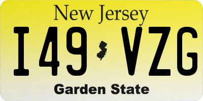 NJ license plate I49VZG