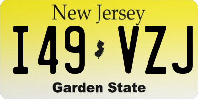 NJ license plate I49VZJ