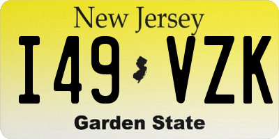 NJ license plate I49VZK
