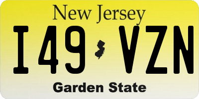 NJ license plate I49VZN