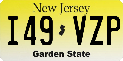 NJ license plate I49VZP