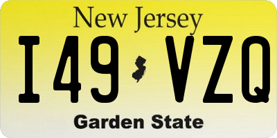 NJ license plate I49VZQ