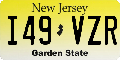 NJ license plate I49VZR