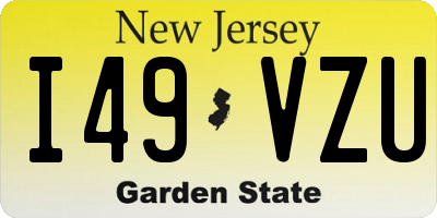 NJ license plate I49VZU