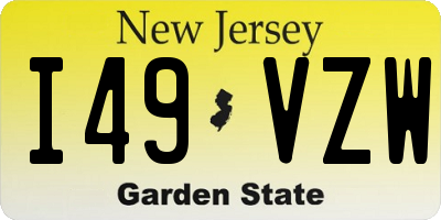 NJ license plate I49VZW