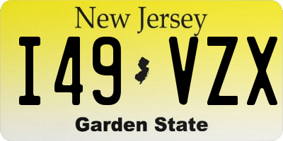 NJ license plate I49VZX