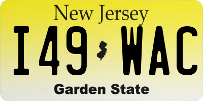 NJ license plate I49WAC