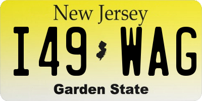 NJ license plate I49WAG