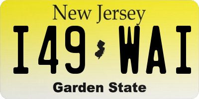 NJ license plate I49WAI