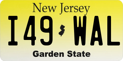 NJ license plate I49WAL