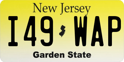 NJ license plate I49WAP