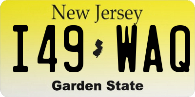 NJ license plate I49WAQ