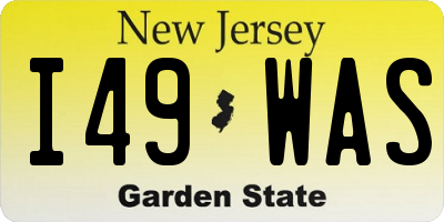 NJ license plate I49WAS