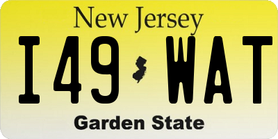 NJ license plate I49WAT
