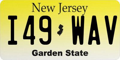 NJ license plate I49WAV