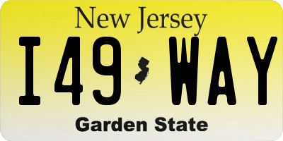 NJ license plate I49WAY