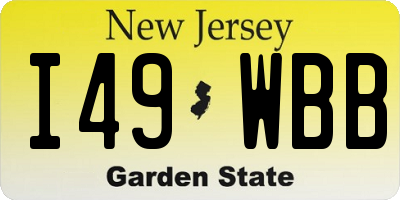 NJ license plate I49WBB
