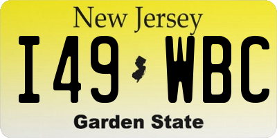 NJ license plate I49WBC