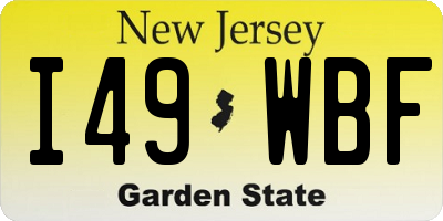 NJ license plate I49WBF