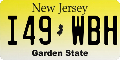 NJ license plate I49WBH