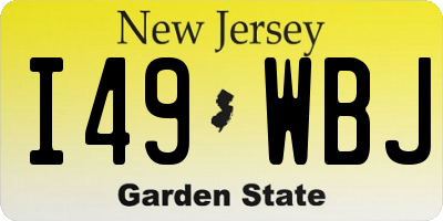 NJ license plate I49WBJ