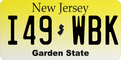 NJ license plate I49WBK