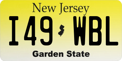 NJ license plate I49WBL