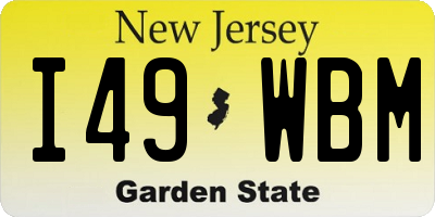NJ license plate I49WBM