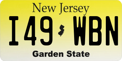 NJ license plate I49WBN